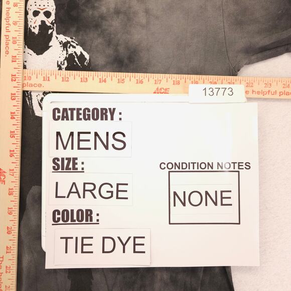 Friday the 13th Movie Crew Neck Short Sleeve Graphic T Shirt Mens Size L Tie Dye - Picture 7 of 9